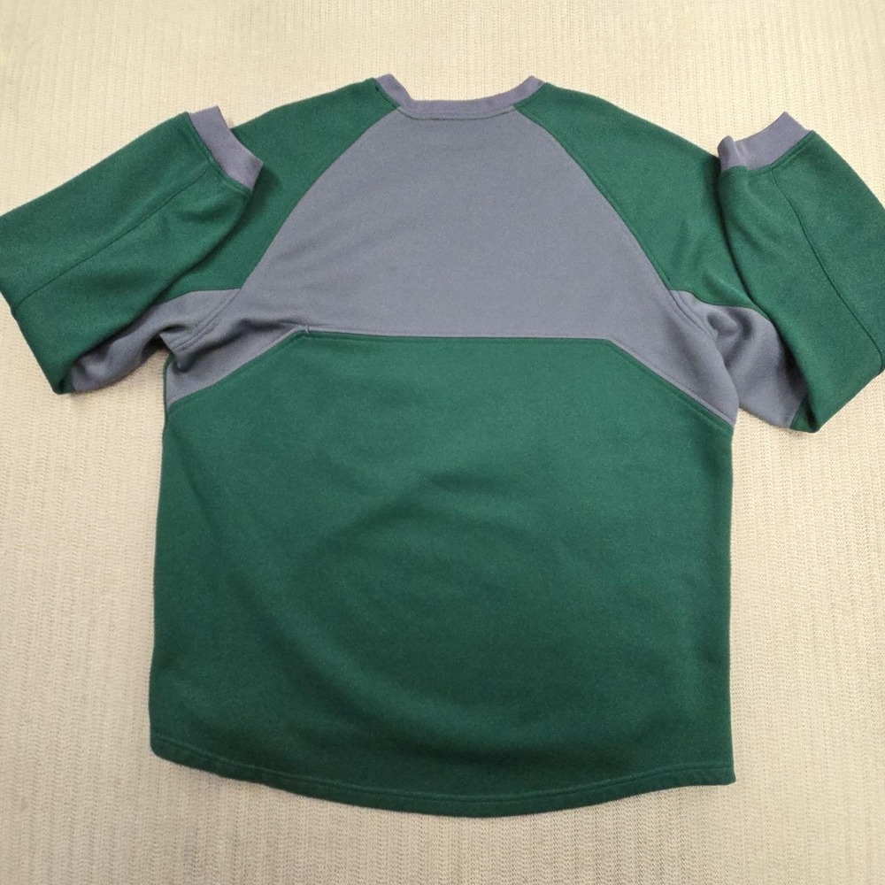 Adidas Sweatshirt Mens XL Green Gray Logo Crewneck Fleece Pullover Pocket Active - Picture 10 of 10
